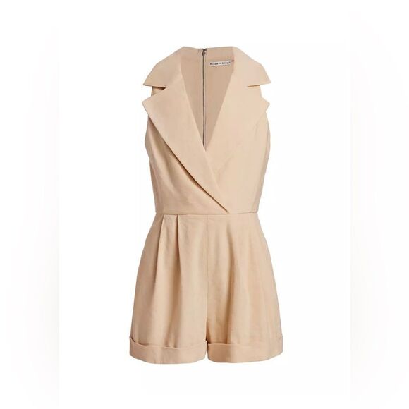 Alice + Olivia Meritt Linen-Blend Romper size 8